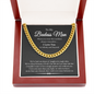 To My Badass Man We're Closer Because of It All Link Chain Necklace |  Romantic Gift for Husband |  Anniversary & Birthday Gift