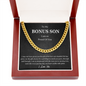 To My Bonus Son I Am Proud of You Chain Necklace Gift, Gift For Bonus Son Birthday, Graduation