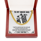 To My Biker Dad You Are My Super Hero Cuban Chain Link Necklace | Christmas, Birthday Gift from Your Son | Gift To Biking Dad from Son