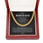 To My Bonus Son Sentimental Chain Necklace Gift, Gift For Bonus Son Birthday, Graduation