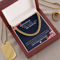 To My Husband from your Army Wife Cuban Link Chain Necklace | Gift for Husband | Army Wife | Long Distance Relationship