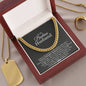 To My Badass Husband Cuban Link Chain Necklace | Gift for Husband | Christmas Gift for Husband | Anniversary & Birthday Gift
