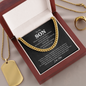 Mother To Son Sentimental Chain Necklace Gift, Gift For Son Birthday, Graduation