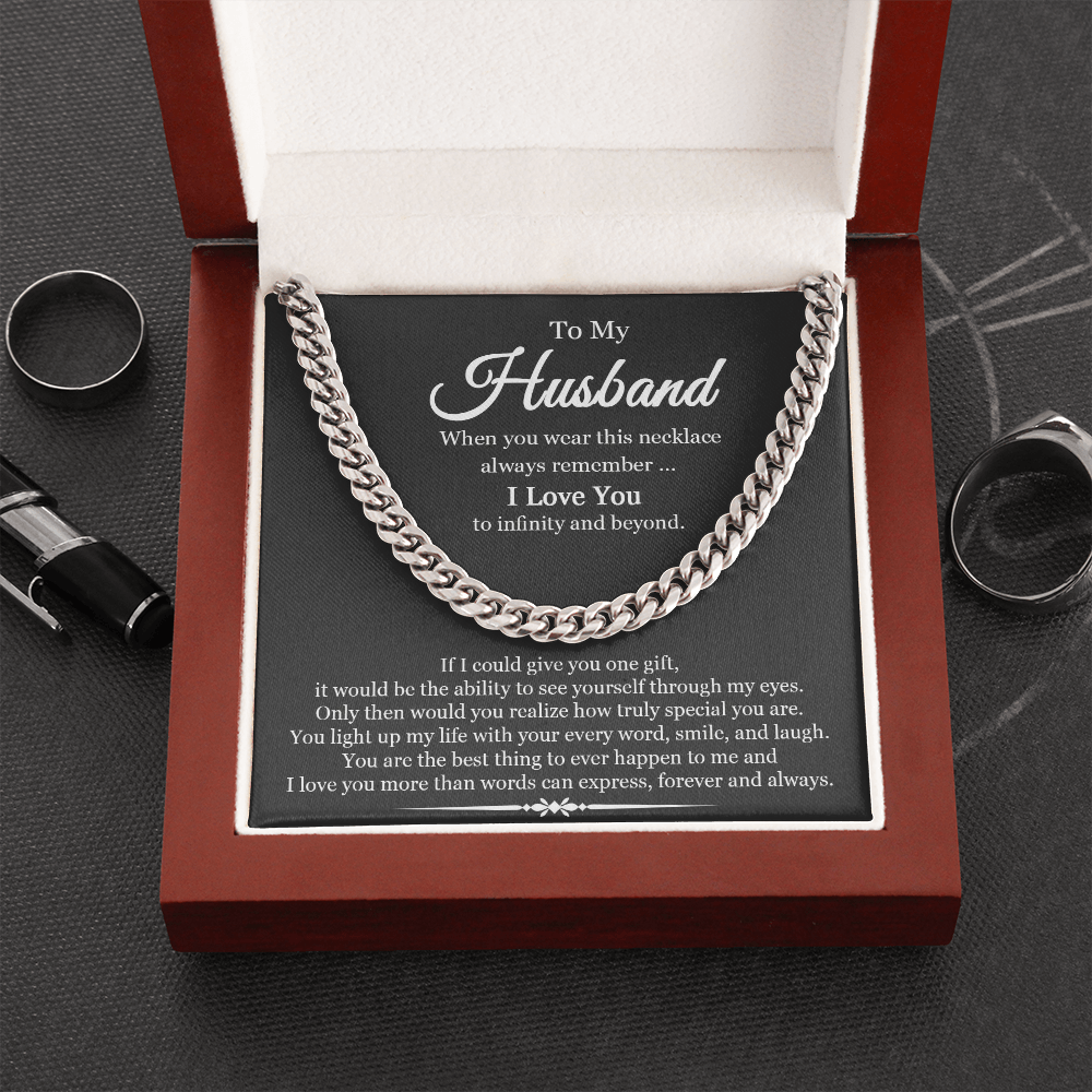 To My Husband You Light Up My Life Link Chain Necklace |  Romantic Gift for Husband |  Anniversary & Birthday Gift