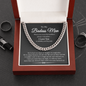 To My Badass Man We're Closer Because of It All Link Chain Necklace |  Romantic Gift for Husband |  Anniversary & Birthday Gift