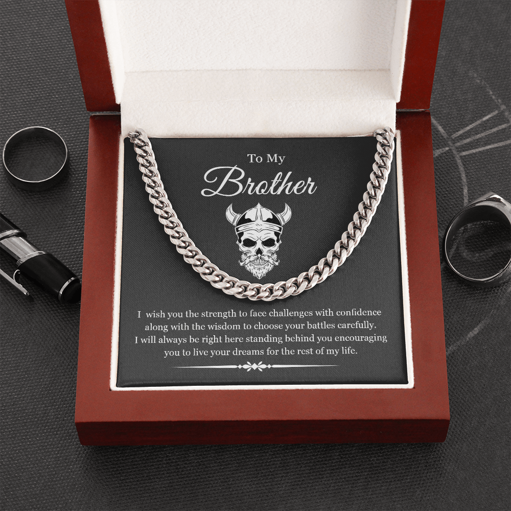 To My Brother I Will Always Be Right Here Link Chain Necklace |  Gift From Sister |  Gift From Brother | Christmas, Birthday, & Graduation Gift for Brother