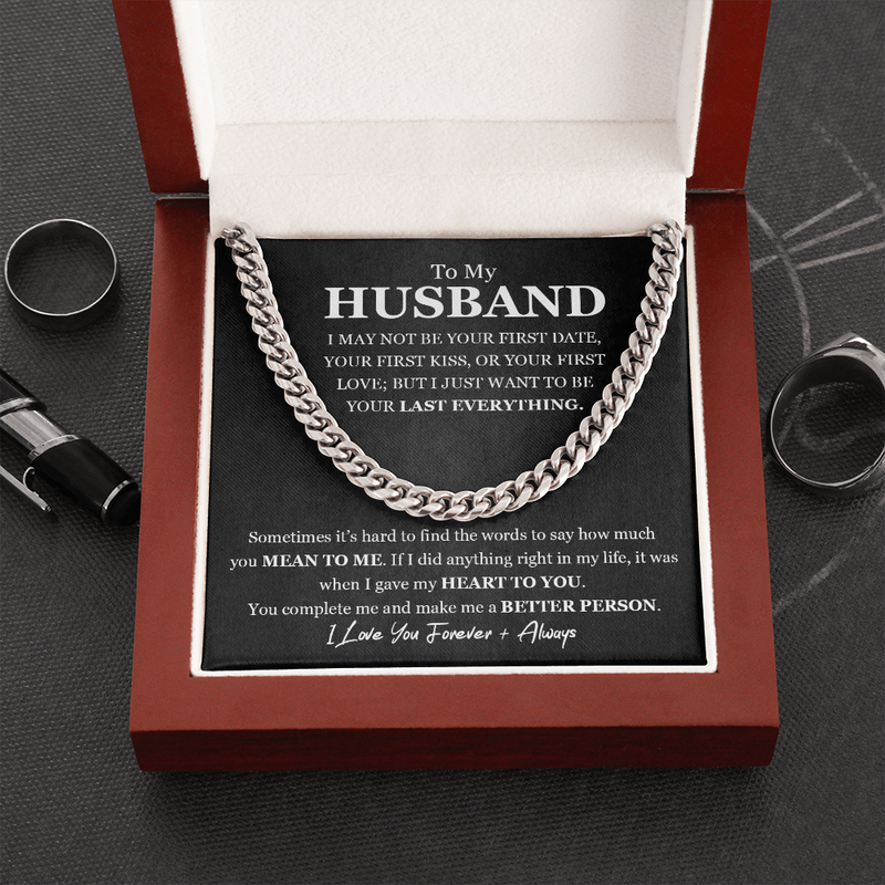 To My Husband Chain Necklace for Him, Romantic Birthday Gifts for Him, Anniversary Gift for Husband, Wedding Gift For Husband