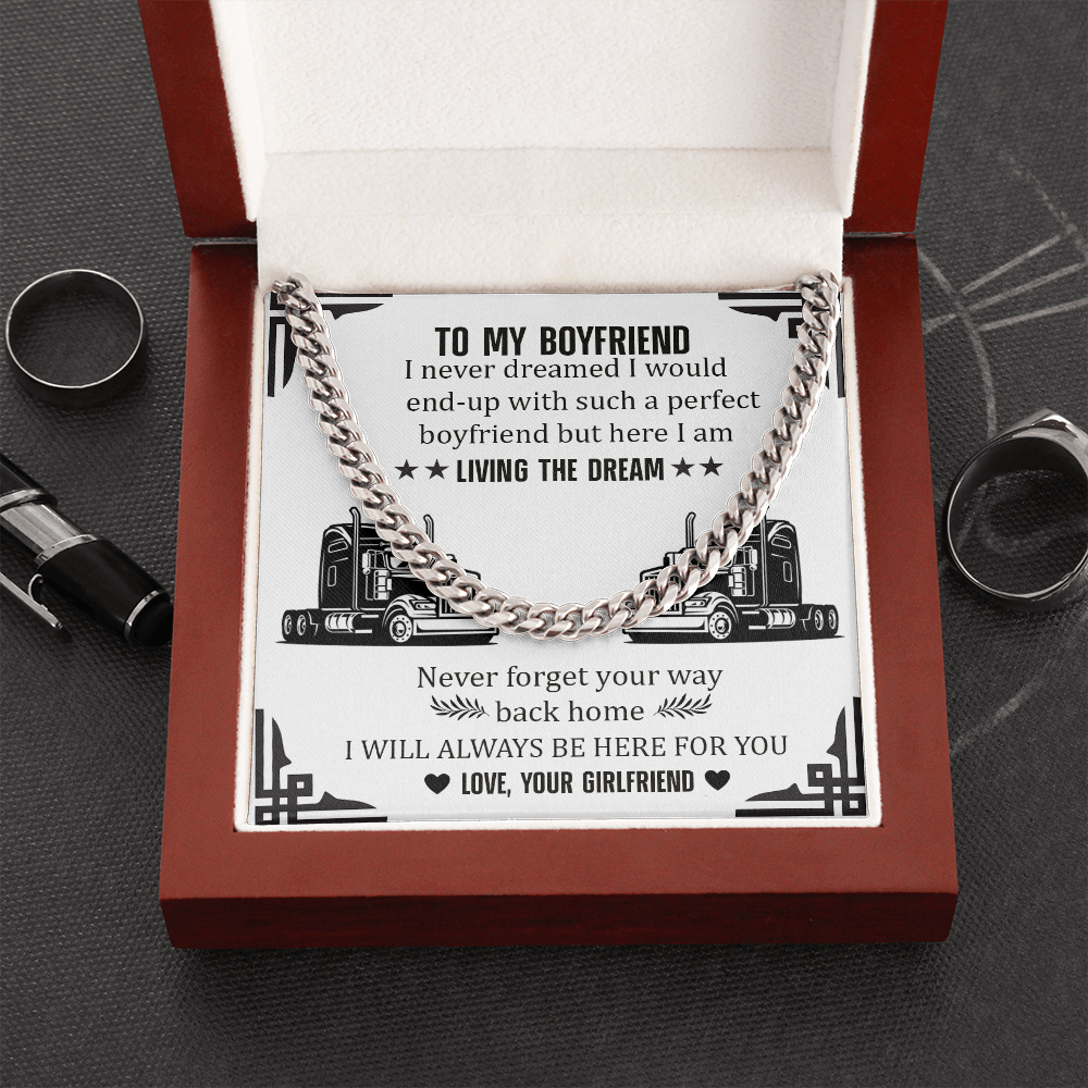 To My Trucker Boyfriend Chain Necklace Gift | Boyfriend Christmas, Anniversary, Valentine Gift