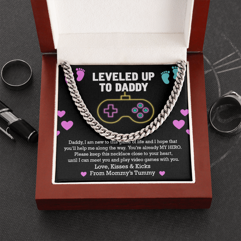 Daddy You Are Already My Hero Cuban Chain Link Necklace |  First Father's Day |  Baby Bump Gift to Dad