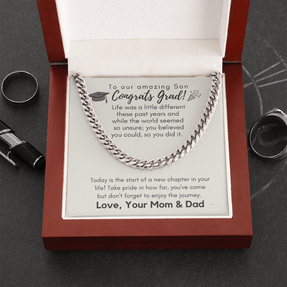 To Our Son Graduation Gift Necklace, High School Graduation Gift From Parents, Meaningful College Graduation Gift For Son, Gift For Son Graduation