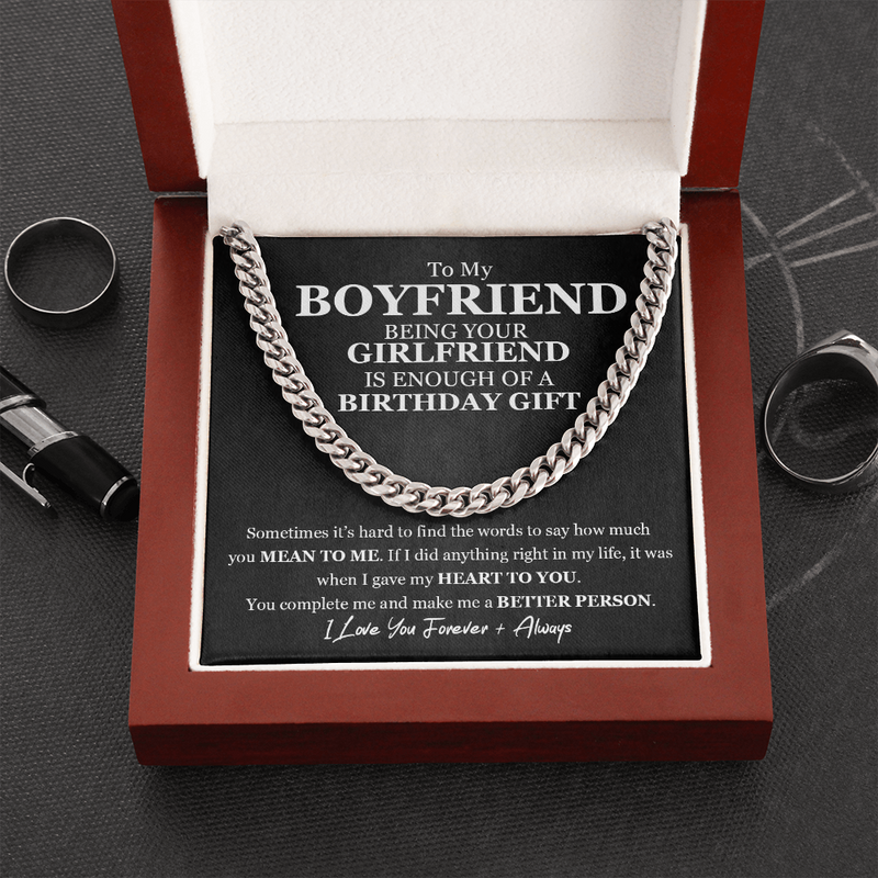 Boyfriend Funny Birthday Gift Chain Necklace | Funny Gift for Boyfriend | Unique Birthday Gift for Boyfriend