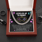 Leveled Up To Daddy You Are Already My Hero Cuban Chain Link Necklace | First Father's Day | Baby Bump Gift to Dad