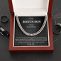 To My Bonus Son I Am Proud of You Chain Necklace Gift, Gift For Bonus Son Birthday, Graduation