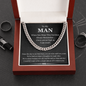 To My Man Cuban Link Chain Necklace| Gift for Husband, Boyfriend, Long term Partner| Anniversary & Birthday Gift