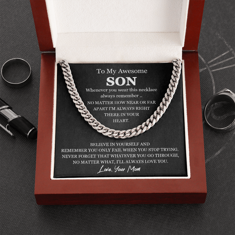 Mother To Son Sentimental Chain Necklace Gift, Gift For Son Birthday, Graduation