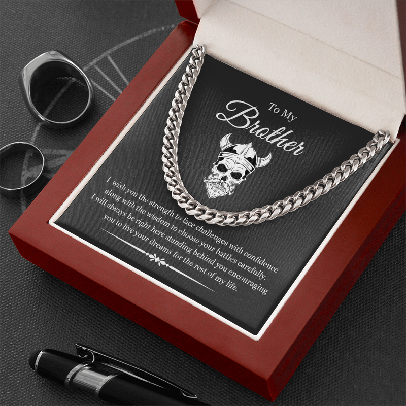 To My Brother I Will Always Be Right Here Link Chain Necklace |  Gift From Sister |  Gift From Brother | Christmas, Birthday, & Graduation Gift for Brother