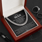 To My Man Cuban Link Chain Necklace| Gift for Husband, Boyfriend, Long term Partner| Anniversary & Birthday Gift