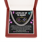 Leveled Up To Daddy I Am New To This Game Of Life Cuban Chain Link Necklace |  First Father's Day |  Baby Bump Gift to Dad