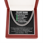 To My Man You Tick All My Boxes Cuban Chain Link | Birthday Gift For Husband | Anniversary Gift for Man | Husband Funny Gift