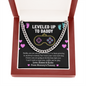 Leveled Up To Daddy You Are Already My Hero Cuban Chain Link Necklace | First Father's Day | Baby Bump Gift to Dad