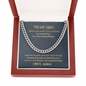 To my Son, Don't Settle For Less Cuban Chain Necklace | Gift for Son from Mom | Motivational Gift for my Son from Mom