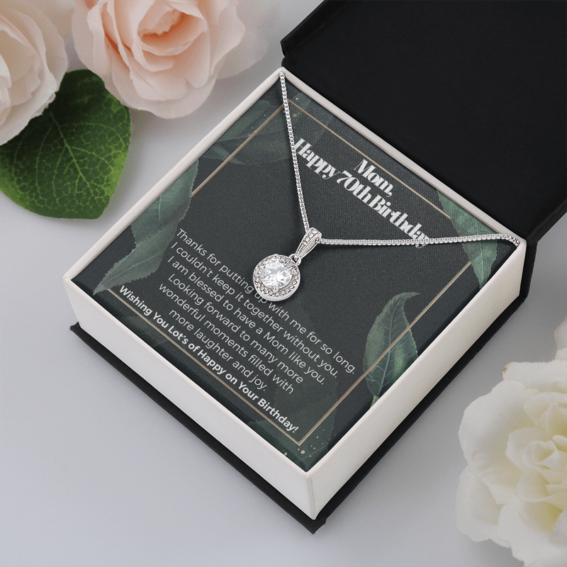 Mom, Happy 70th Birthday Eternal Hope Necklace| Perfect gift for your Mom on her 70th birthday| Birthday Gift for Mom| Gift from Daughter