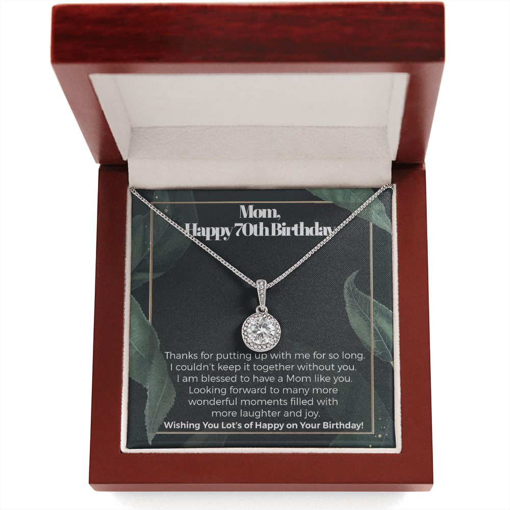 Mom, Happy 70th Birthday Eternal Hope Necklace| Perfect gift for your Mom on her 70th birthday| Birthday Gift for Mom| Gift from Daughter