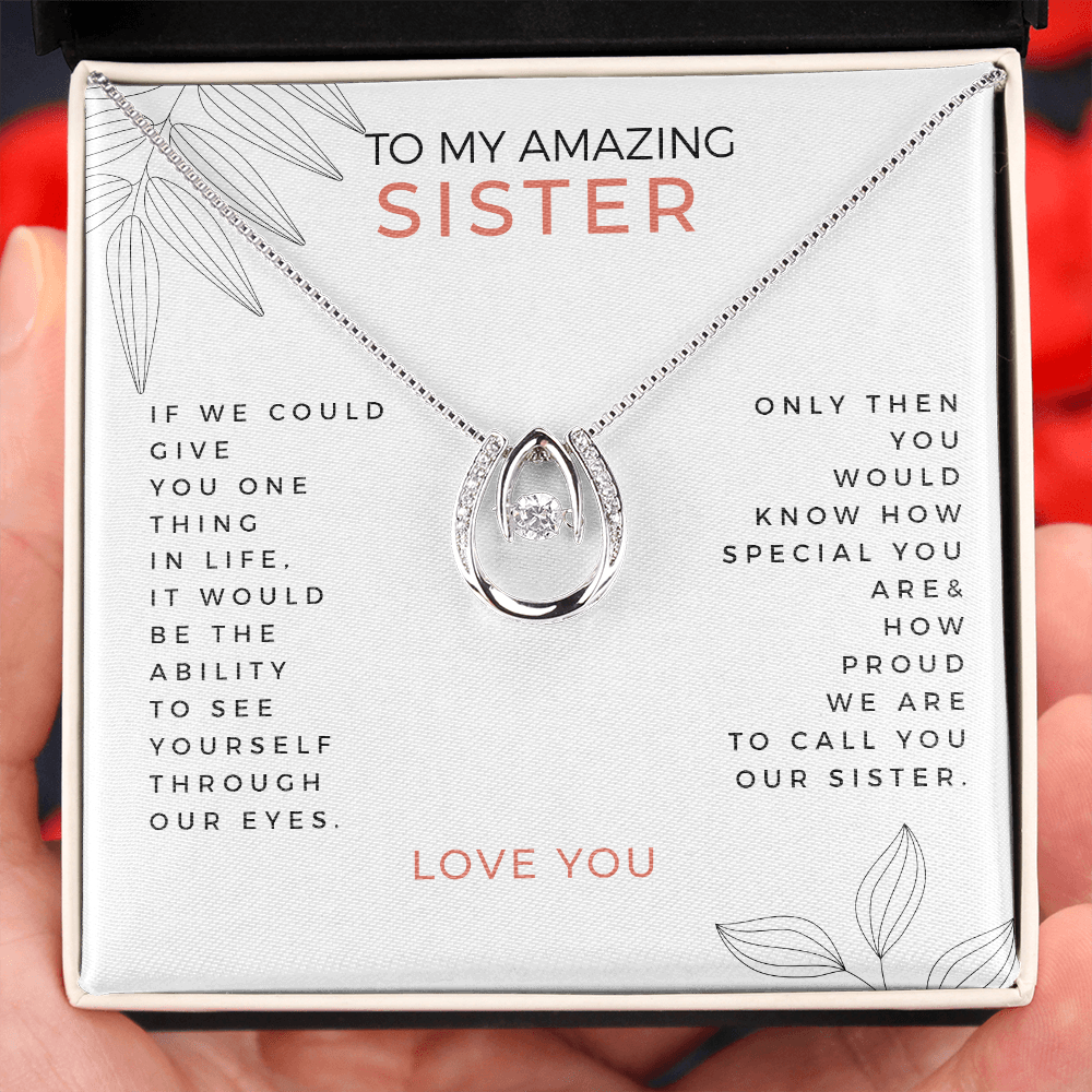 To My Amazing Sister Necklace | Gift for Sister from Sister or Brother | Sister Birthday, Graduation, Engagement Gift or Just Because