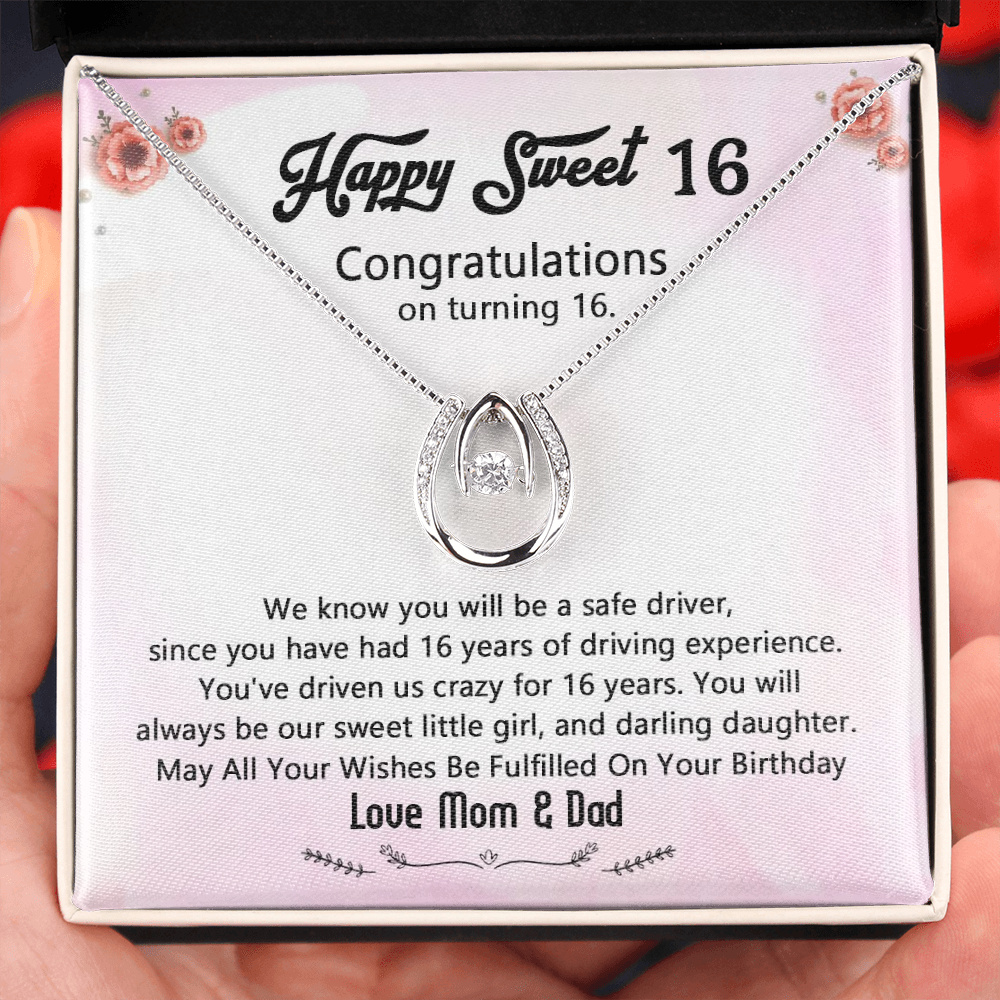 Happy Sweet 16 You Will Always Be Our Little Girl Birthday Necklace | Gift For Daughter's 16th Birthday | Sweet 16 Birthday Gift