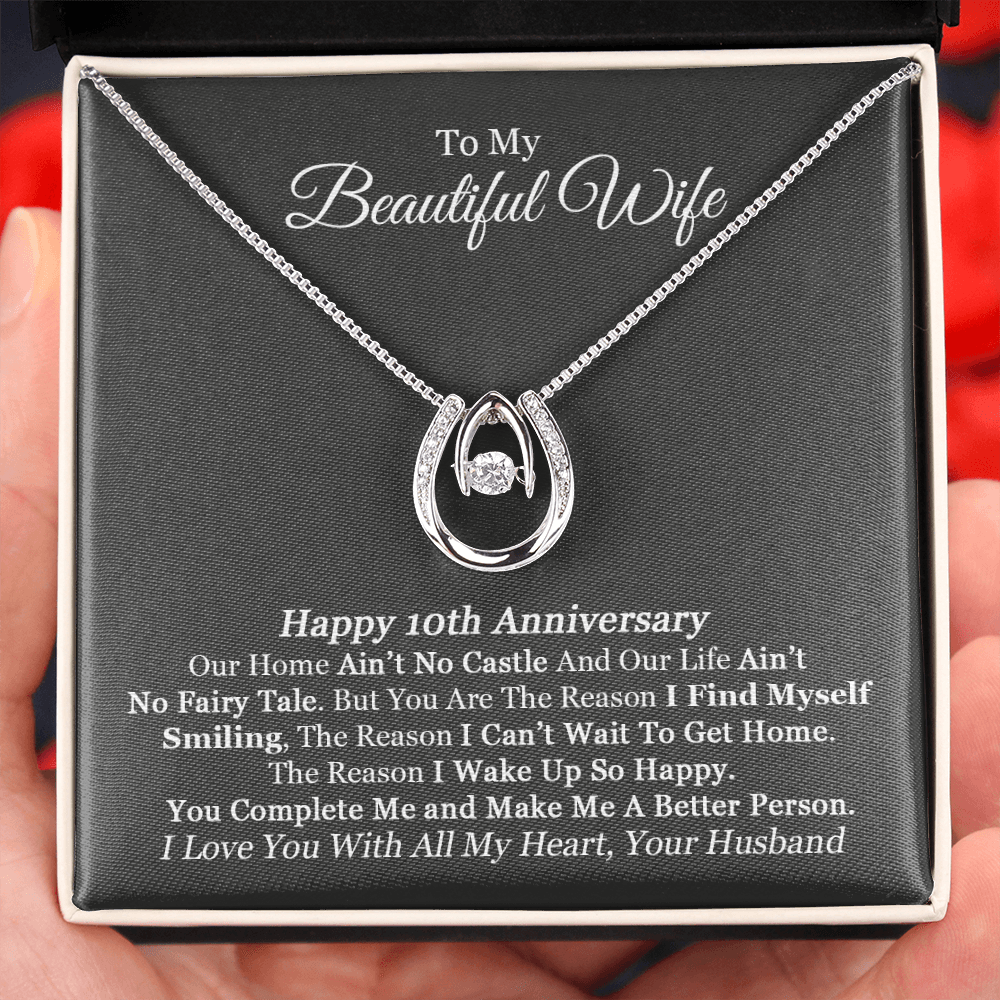 Gift For Wife 10th Year Anniversary Necklace, 10th Year Wedding Anniversary Gifts,  10th Wedding Anniversary Gift For Her