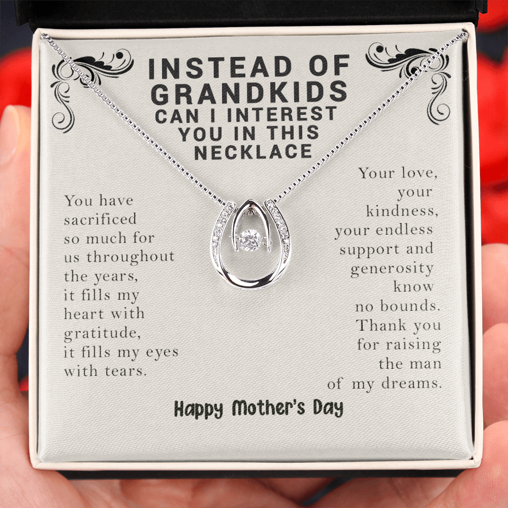 Instead of Grandkids Can I Interest You In This Lucky Mother-In-Law Necklace | Funny Mother's Day Necklace from Mother-In-Law | Husband Mom Mother's Day Gift