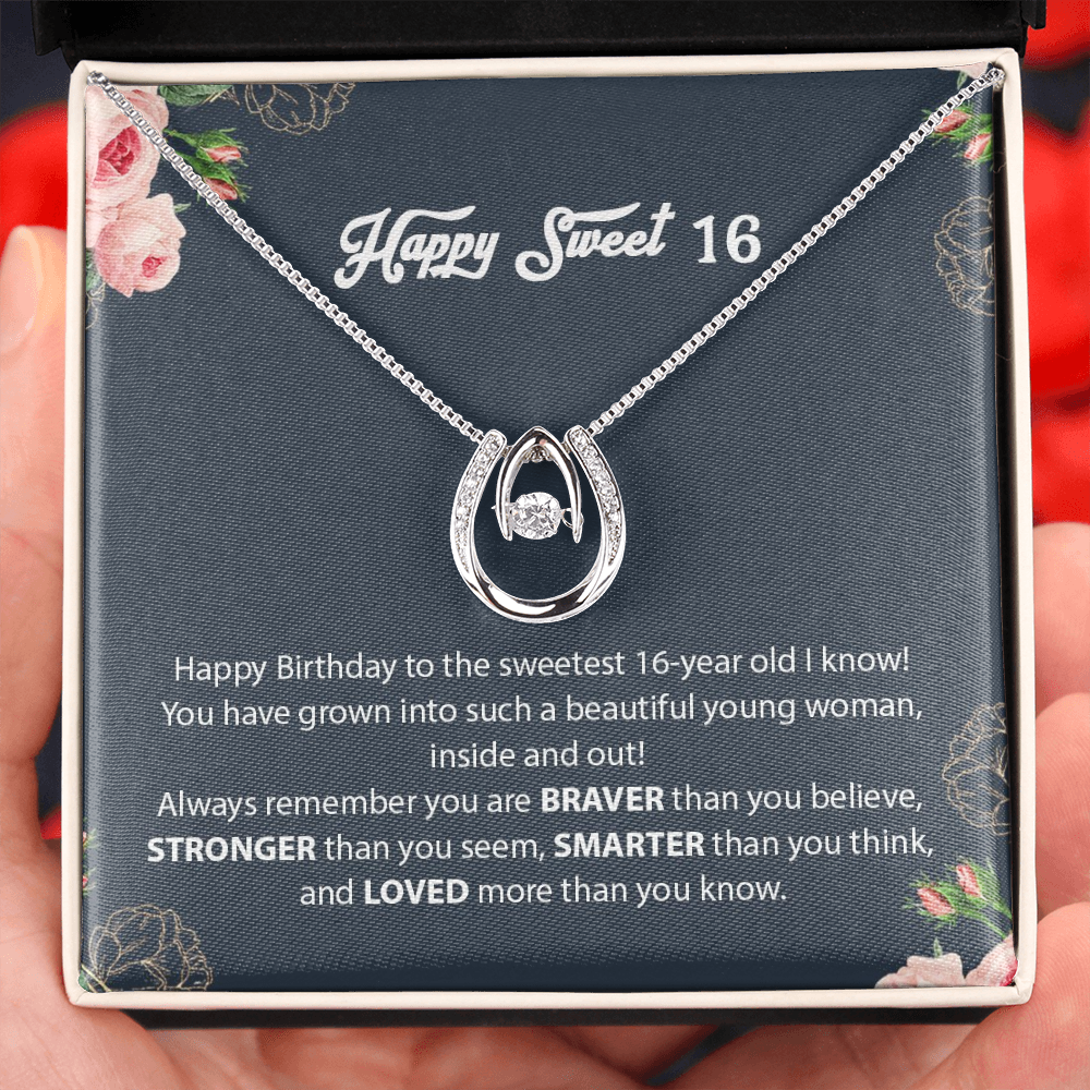 Happy Sweet 16 You Are Braver Than You Believe Birthday Necklace | Gift For Sweet 16th Birthday | Gift for  Daughter, Granddaughter, Niece