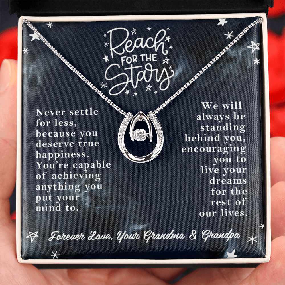 Reach For The Stars Granddaughter Luxe Necklace Gift | Our Granddaughter Birthday, Our Granddaughter Graduation Gift from Grandma and Granddad