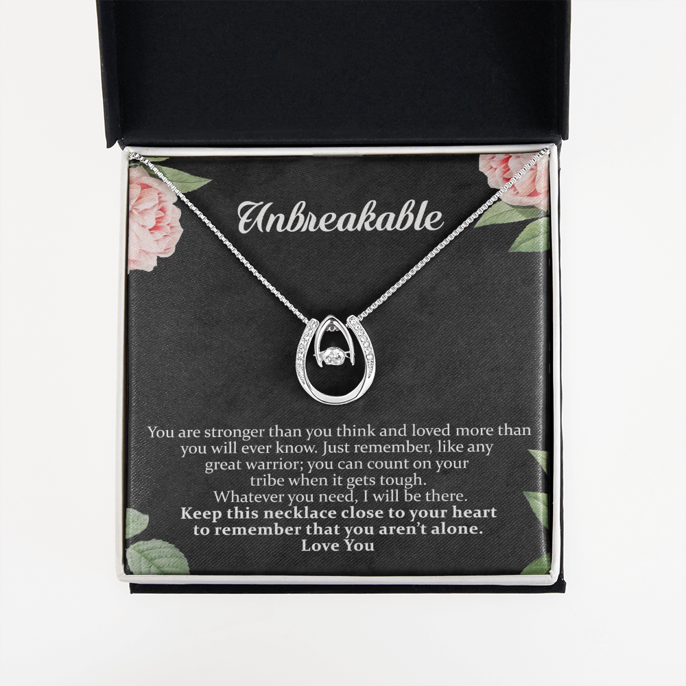 Unbreakable Strength Pendant Lucky Necklace Strong Woman | Surgery, Cancer Patient, Sick Friend Gift, Care Package