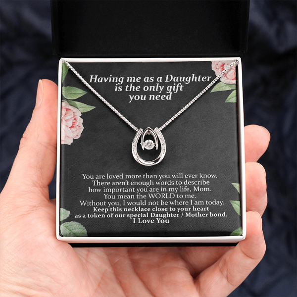 Funny Mothers Day Message Card Necklace  Having Me As A Daughter Is T -  Custom Giant
