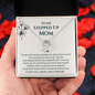 To My Stepped Up Mom Lucky In Love Necklace | Step Mom Necklace, Bonus Mom Gift | Birthday, Mother's Day Gift for Second Mom