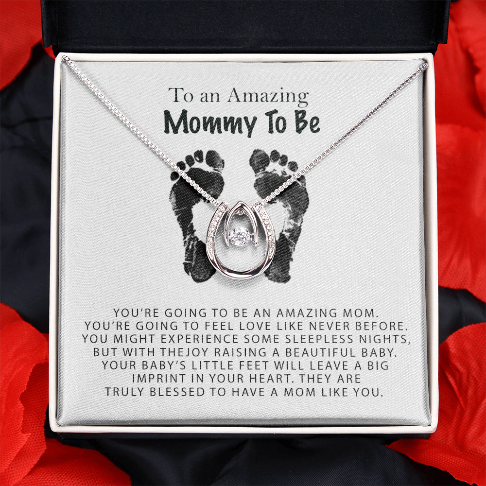 To An Amazing Mommy To Be Necklace | Mom To Be Gift, Pregnancy Gift for Mom To Be, Baby Shower Gift
