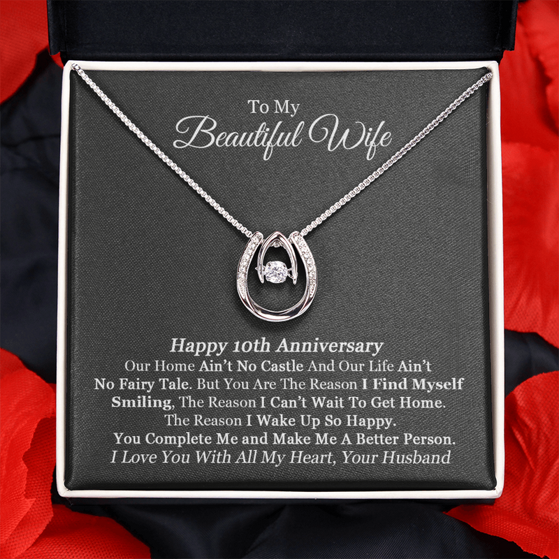 Gift For Wife 10th Year Anniversary Necklace, 10th Year Wedding Anniversary Gifts,  10th Wedding Anniversary Gift For Her