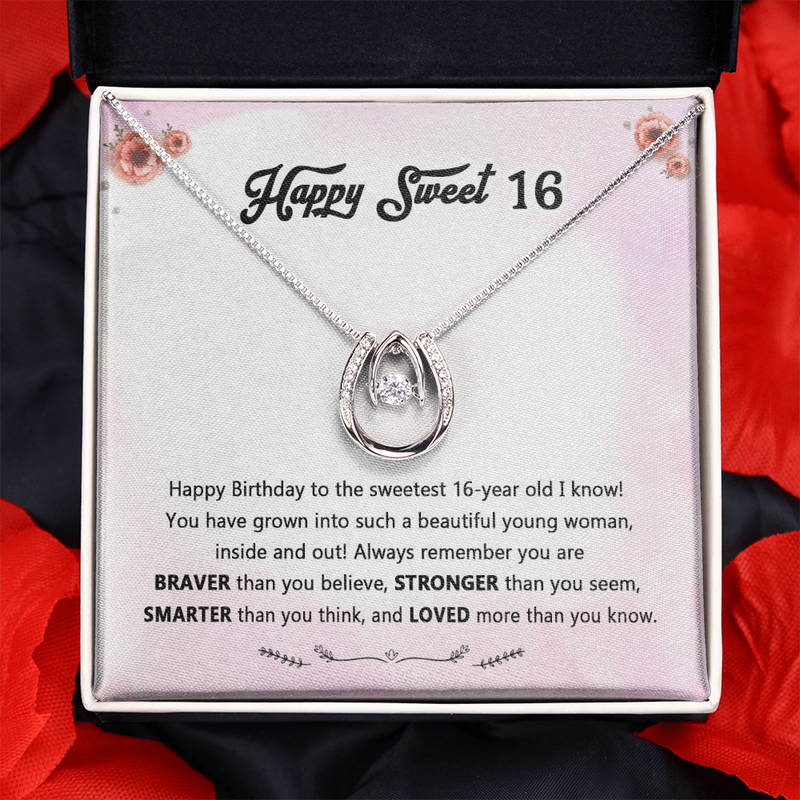 To The Sweetest 16-Year Old Birthday Necklace | Gift For 16th Birthday | Sweet 16 Birthday Gift for Daughter, Granddaughter, Niece