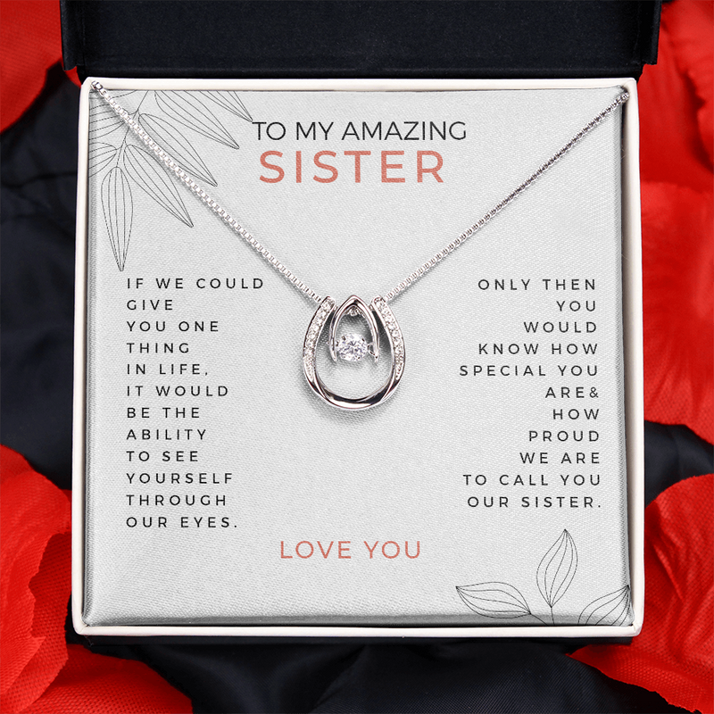To My Amazing Sister Necklace | Gift for Sister from Sister or Brother | Sister Birthday, Graduation, Engagement Gift or Just Because