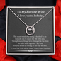 To My Future Wife I Love You To Infinity Lucky In Love Necklace; Wedding Gift For Wife; Anniversary Gift For Fiance