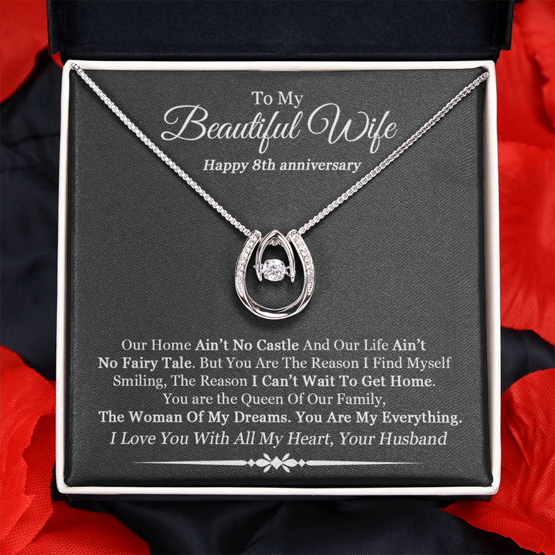 Gift For My Beautiful Wife 8th Year Anniversary Necklace, 8th Year Wedding Anniversary Gifts, 8th Wedding Anniversary Gift For Her