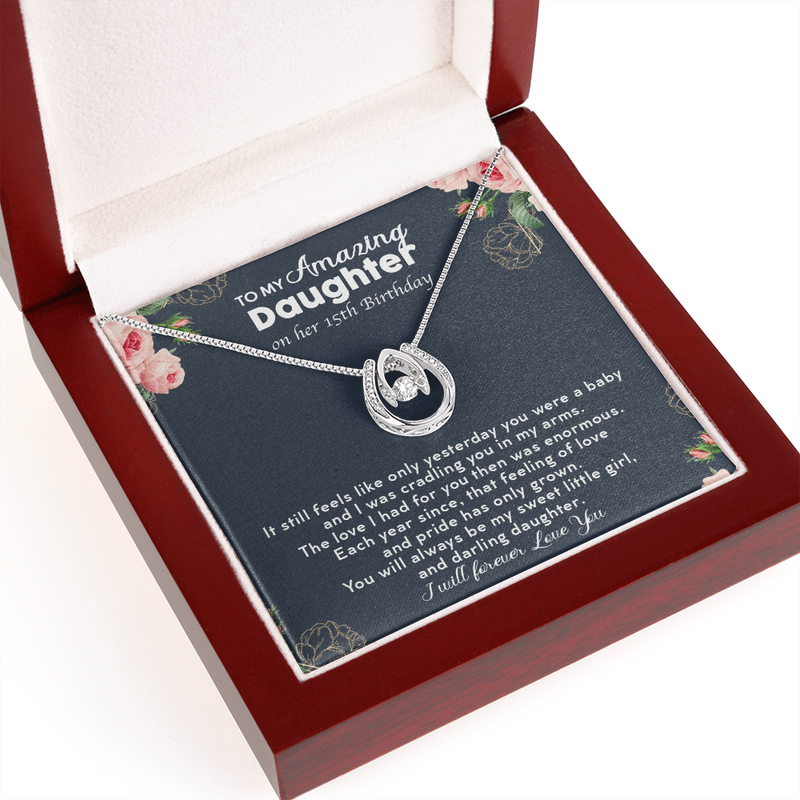 To My Amazing Daughter On Her 15th Birthday Necklace | Necklace Gift for Teenage Turn 15 Year Old Gift 15 Birthday Gift for Daughter