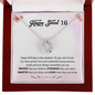 To The Sweetest 16-Year Old Birthday Necklace | Gift For 16th Birthday | Sweet 16 Birthday Gift for Daughter, Granddaughter, Niece