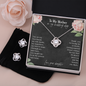 To My Mother On My Wedding Day Love Knot Earring & Necklace Set | Gift For Mom On Wedding Day, Mother of the Bride