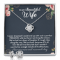 Wife Anniversary, Mother's Day Gift, Wife Birthday Necklace Earring Gift Set