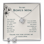 To My Bonus Mom Necklace & Earrings Gift Set | Step Mom Necklace, Bonus Mom Gift | Birthday, Mother's Day Gift for Second Mom