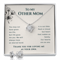To My Other Mom Our Hearts Are As One Necklace & Earrings Gift Set  | Step Mom Necklace, Bonus Mom Gift | Birthday, Mother's Day Gift for Second Mom