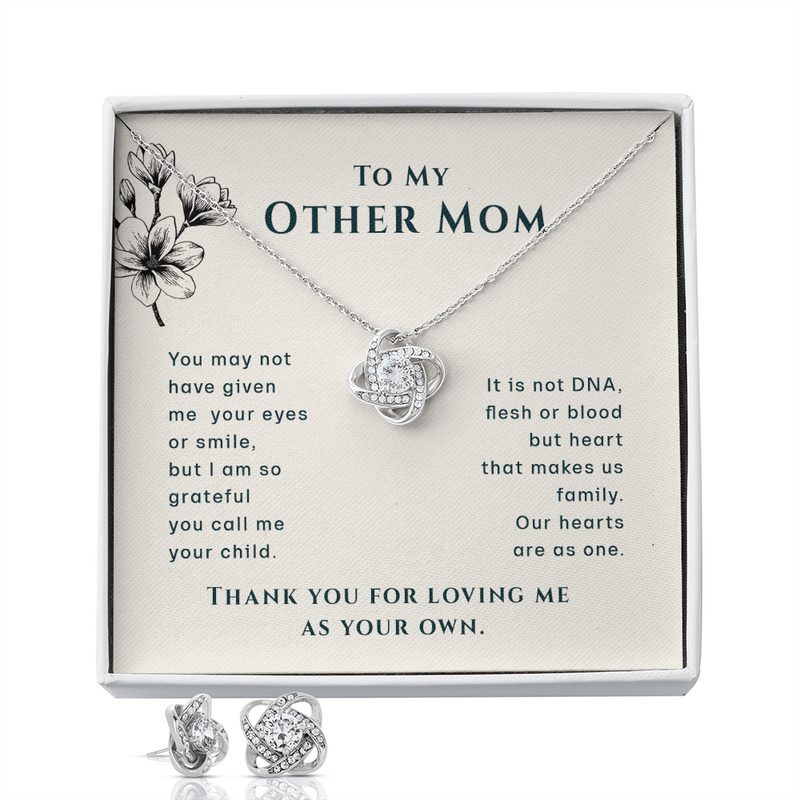 To My Other Mom Necklace & Earrings Gift Set | Step Mom Necklace, Bonus Mom Gift | Birthday, Mother's Day Gift for Second Mom