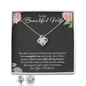 To My Beautiful Wife, Wife Birthday Wife Anniversary Mother's Day Gift For Soulmate Necklace Earrings Gift Set